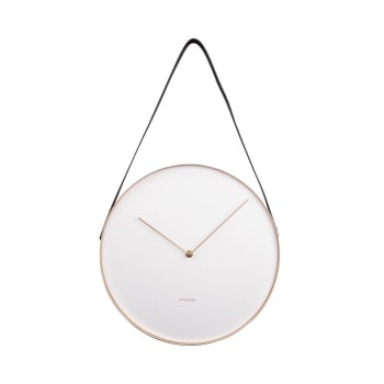 Wall clock - Horloge suspendue en métal et cuir D34