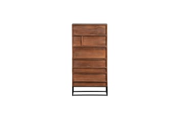 Armoire en bois massif 4 portes 3 penderies BORGA Choix couleur Noyer