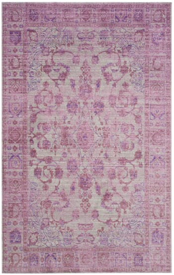 Valencia - Tapis de salon interieur en rose & multi, 122 x 183 cm