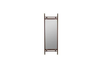 Riva - Espejo de madera marrón sobre patas