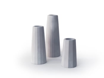 FACETTE - Trio de vases soliflores en béton