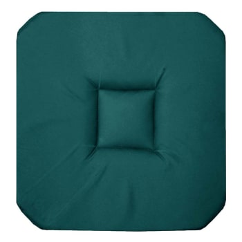 Galette de chaise unie colorée coton vert emeraude 36x36x3.5 cm