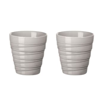 THERMO - Set de 2 tasses en porcelaine grise 0,08l