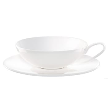 TEA - Tasse à thé et soucoupe en porcelaine blanche 170ml