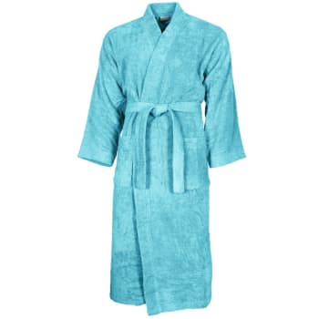 Luxury - Peignoir col kimono en coton  Bleu Turquoise S