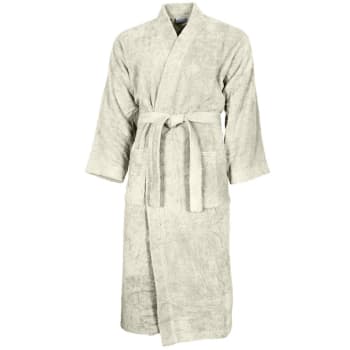 Luxury - Peignoir col kimono en coton  Ecru XL