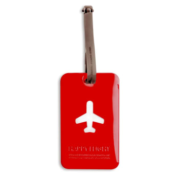 HAPPY FLIGHT - Etiquette bagage rouge