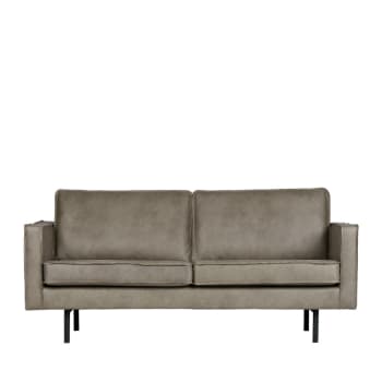 BRONCO - Zweisitzer-Sofa aus Leder, grau