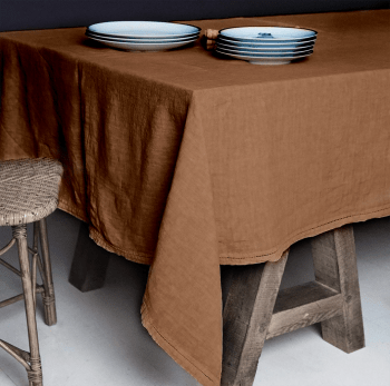 BASES DE LA TABLE - Nappe  Lin pur lavé Bronze 180x300
