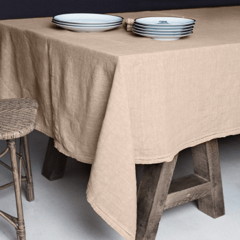 BASES DE LA TABLE - Nappe  Lin pur lavé Chameau 180x300