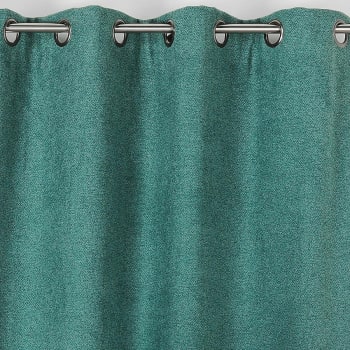 Rideau obscurcissant aspect laine chinée polyester vert sapin 140x250