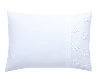 DELICATESSE - Taie d'oreiller 50x70 en coton blanc