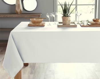 Nappe 140x140 blanc en coton GARDENSARAH