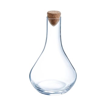 Carafe / bouteille en verre transparent avec bouchon en liège – Decoclico