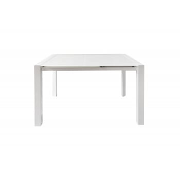 Luciole - Table extensible 120 à 180 cm plateau verre blanc