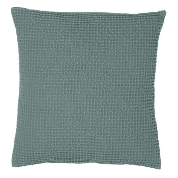 Maia - Coussin  en coton vert de gris 45 x 45