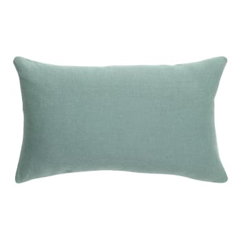 Zeff - Coussin uni  en lin vert de gris 30 x 50