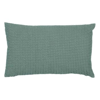 Maia - Coussin  en coton vert de gris 30 x 50