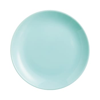 DIWALI LIGHT - Assiette à dessert en opale turquoise D19cm