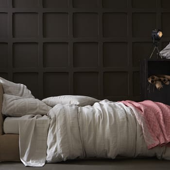 NOMADE - Couvre-lit en lin et coton rouge 260x240