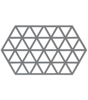 TRIANGLES - Dessous de plat design en silicone gris 24x14cm