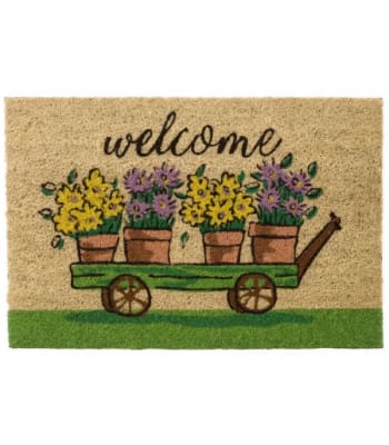 WELCOME FLORAL - Paillasson coco 60x40