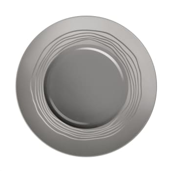 Escale nature gris - 6er Set flache Teller aus Steingut, Grau