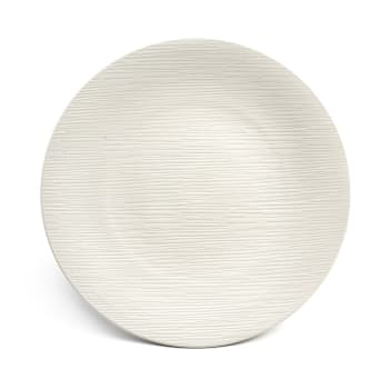 Assiette en porcelaine imprimée cottage 25 cm (lot de 6) blanc et