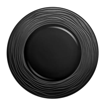 Escale noir - Plato de presentación (x3) gres negro