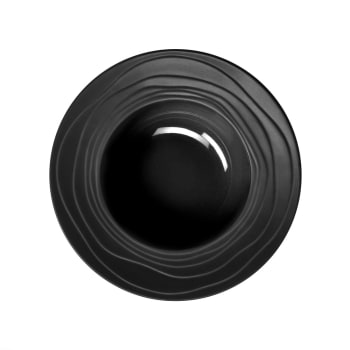 Escale noir - 6er Set tiefe Teller aus Steingut, Schwarz