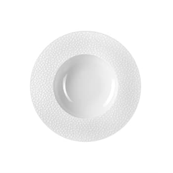 Baghera blanc - 6er Set tiefe Teller aus Porzellan, Weiß