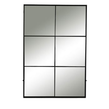 PALACE - Miroir verrière en métal 118x80cm noir