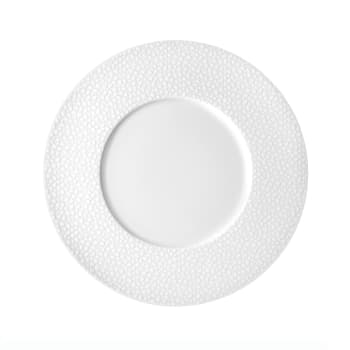 Baghera blanc - 6er Set flache Teller aus Porzellan, Weiß