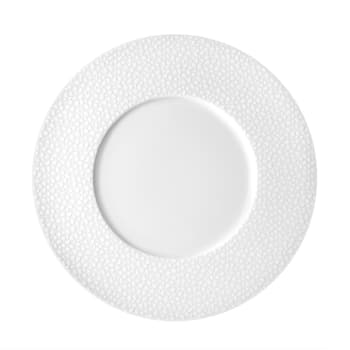 Baghera blanc - 6er Set Platzteller aus Porzellan, Weiß