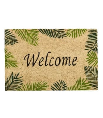 WELCOME FEUILLES - Paillasson coco 60x40