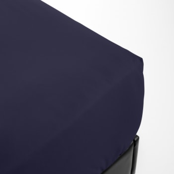 Percale monteleone - Drap housse en Coton Bleu 140x190 cm