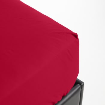 PERCALE MONTELEONE - Drap housse en percale rouge 160x200