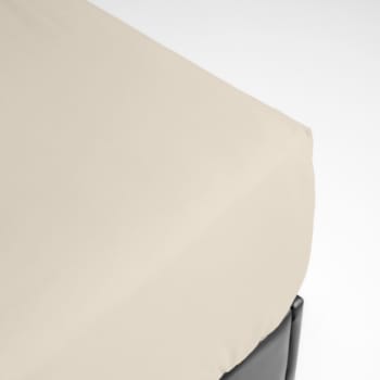 Percale monteleone - Drap housse en Coton Beige 180x200 cm