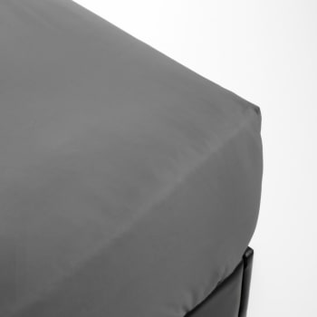 Percale monteleone - Drap housse en Coton Anthracite 180x200 cm