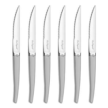 G.a HOMEFAVOR Coltelli Bistecca, 6 Pezzi Set Coltelli da Tavola Acciaio  Inox, Coltello da Carne per la Casa e Il Ristorante, Set 6 coltelli Bistecca  con Manico Ergonomico in ABS : 