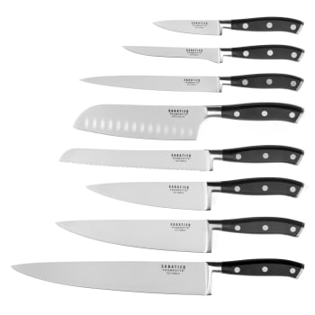 Vulcano - Set di 8 coltelli da cucina  Nero