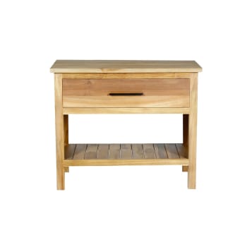 Marli - Mueble de baño de madera de teca maciza de 90 cm