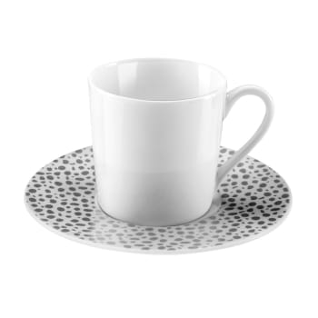 Baghera platine - Taza café con platito (x6) porcelena platine