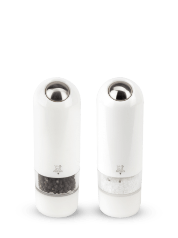 Alaska - Duo de moulins poivre et sel électriques ABS blanc H17cm