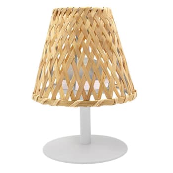 Ibiza - Lampe de table sans fil LED Bambou Beige H26CM