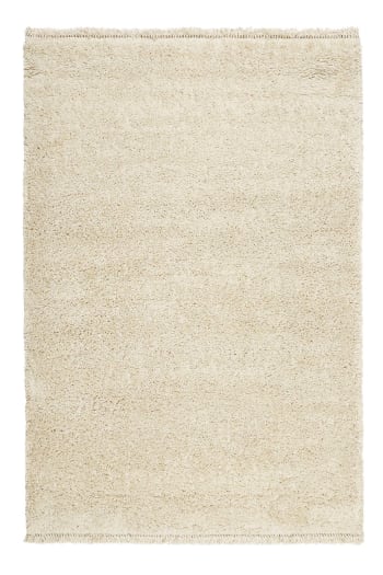 Studio zero - Tapis tissé style berbère beige poils longs 225x160