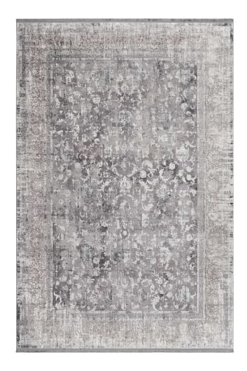 Upperground bazaar - Feiner gewebter Vintage-Teppich in Beige-Grau  340x240