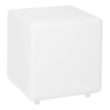 Casy - Cube solaire lumineux multicolore Plastique Blanc H30cm