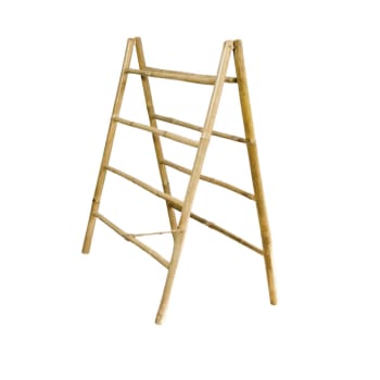 Taman - Escalera toallero de bambú marrón claro