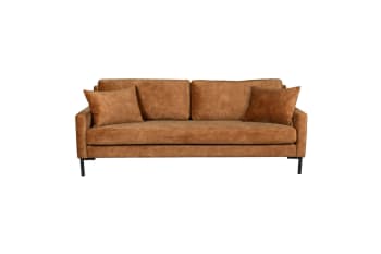 Houda - 3-Sitzer-Sofa aus Stoff, braun
